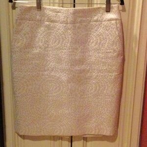 Pattered Iridescent Cream Skirt Loft 4 NWOT